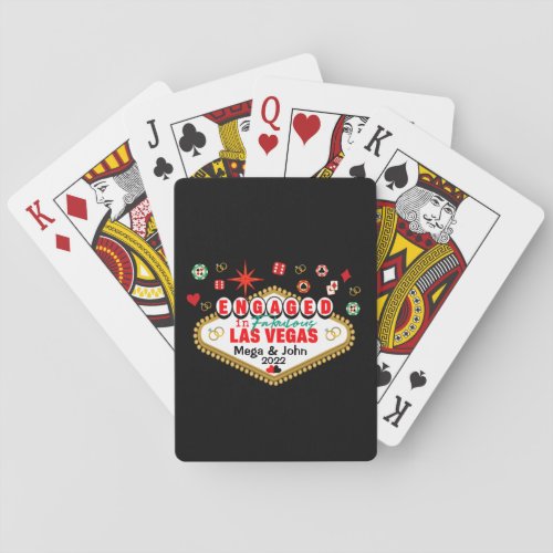 Las Vegas Engaged Celebration Couple  Playing Cards