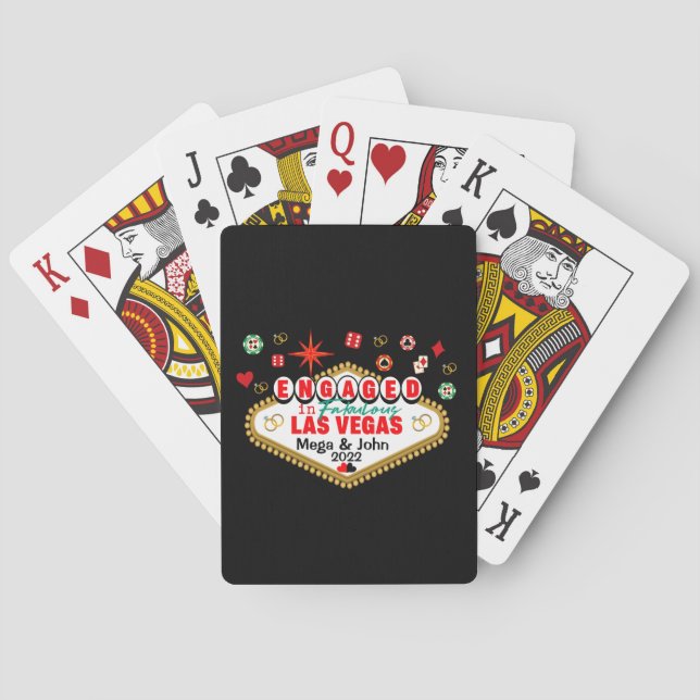 Las Vegas Engaged Celebration Couple  Poker Cards (Back)