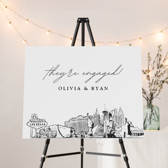 Las Vegas Engagement Party Welcome Sign (In Situ (Stand))