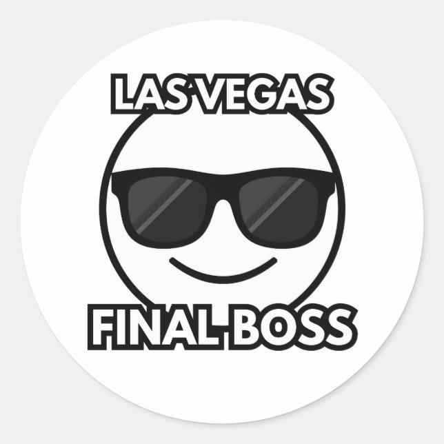Las Vegas Final Boss Cool Emoji Sticker (Front)