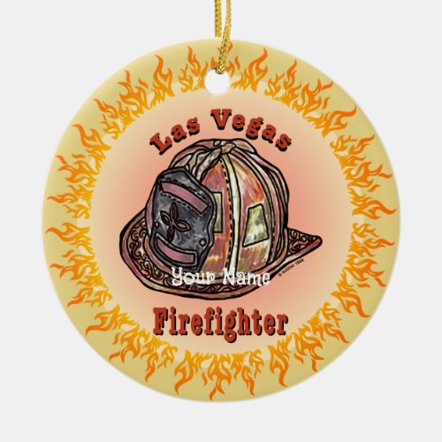 Las Vegas Firefighter custom name ornament
