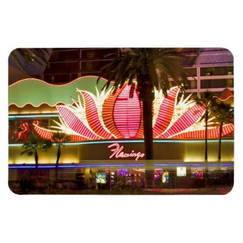 Las Vegas Flamingo @ Night Flexible Magnet by snrklz at Zazzle