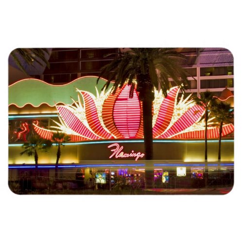 Las Vegas Flamingo  Night Flexible Magnet