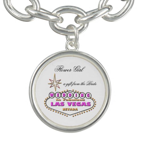 Las Vegas Flower Girl Charm Bracelet