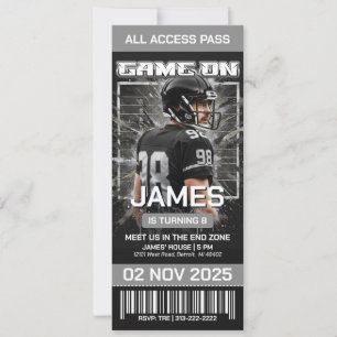 Las Vegas Football Ticket Birthday Invitation