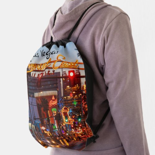 Las Vegas Fremont East District Drawstring Bag