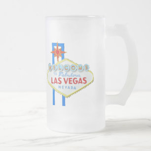 Las Vegas Frosted Glass Beer Mug