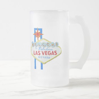 Las Vegas Frosted Glass Beer Mug by Rebecca_Reeder at Zazzle
