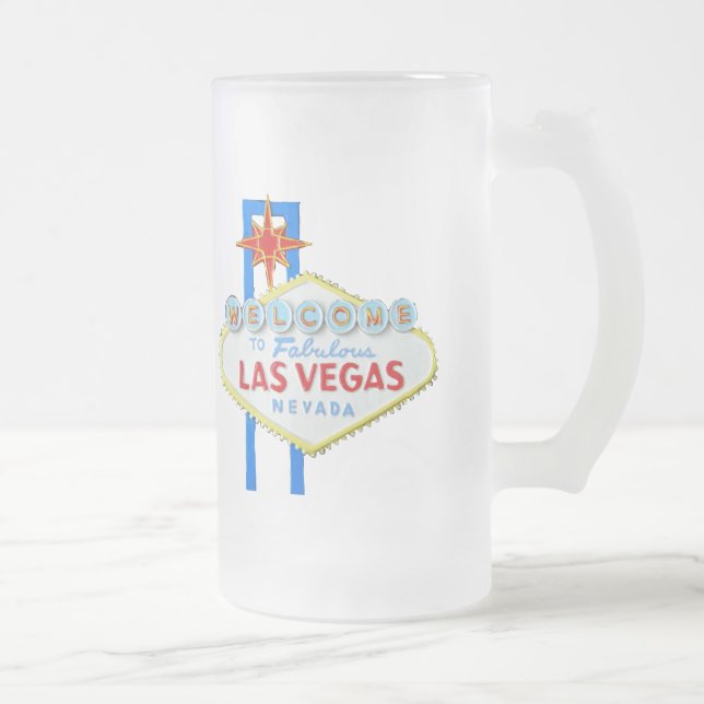 Las Vegas Frosted Glass Beer Mug (Right)