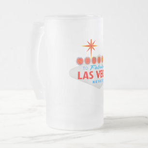 Las Vegas Frosted Glass Beer Mug