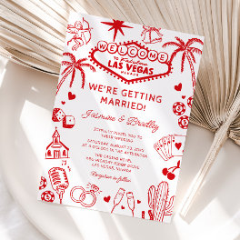 Las Vegas Fun Doodle Wedding Invitation