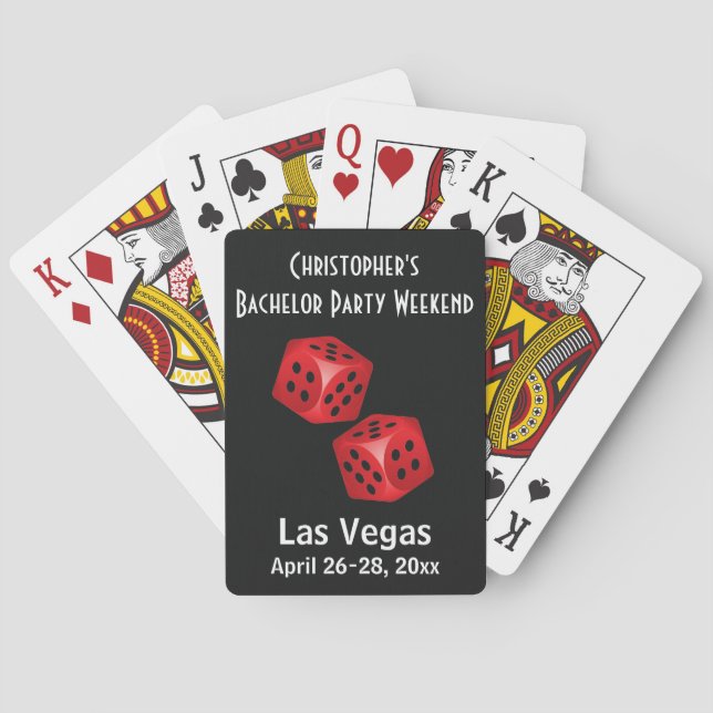 Las Vegas Gambling Bachelor Party Trip Favor Poker Cards (Back)