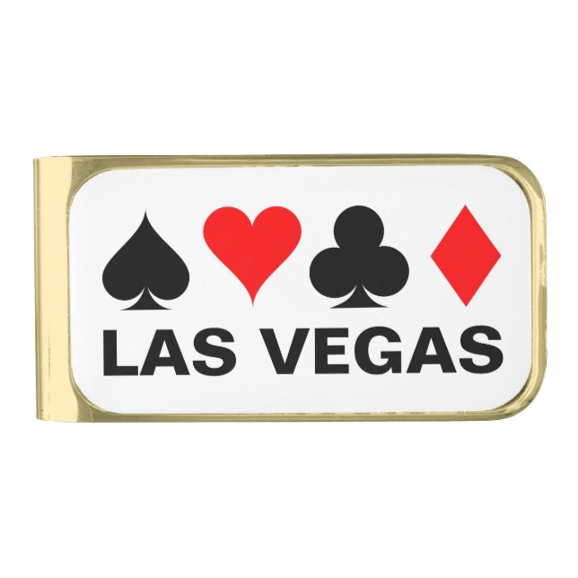 Las Vegas gambling playing card suits money clip (Front)