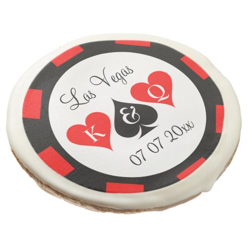 Las Vegas gambling theme wedding poker chip Sugar Cookie
