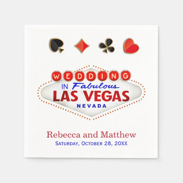 Las Vegas Getting Married Fabulous Wedding Napkins (Front)