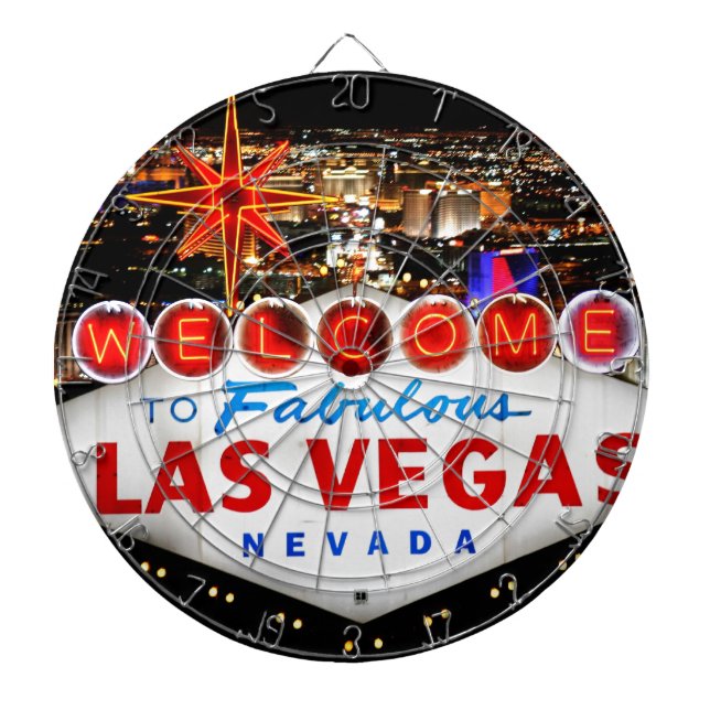 Las Vegas Gifts Dartboard With Darts (Front)