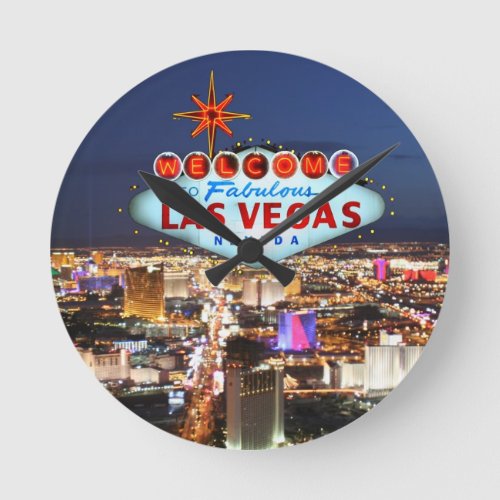 Las Vegas Gifts Round Clock