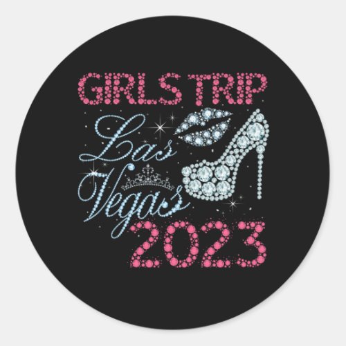 Las Vegas Girls Trip 2023 Girls Weekend Friends Ma Classic Round Sticker