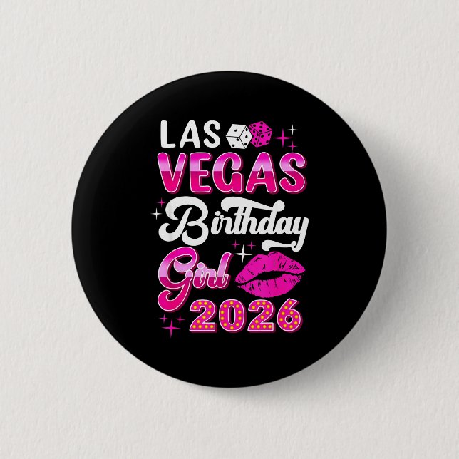 Las Vegas Girls Trip 2026 Cruise Trip Matching Bir Button (Front)