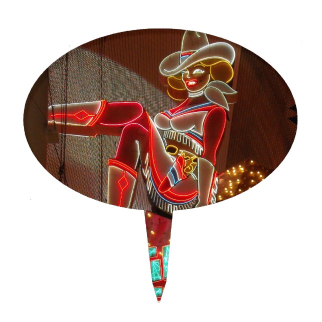 Las Vegas Glitter Gulch Cake Topper (Front)