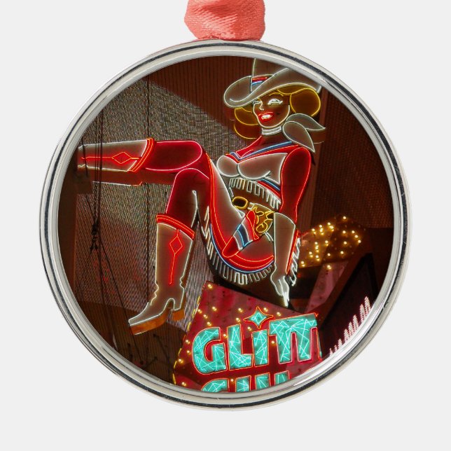 Las Vegas Glitter Gulch Metal Ornament (Front)