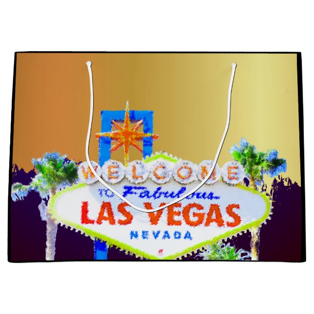 Las Vegas Gold Bachelorette Party Large Gift Bag (Front)