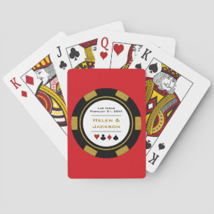Las Vegas Gold Black White Poker Chip Wedding Poker Cards
