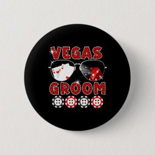 Las Vegas Groom Wedding Tee Bachelor Party Stag Ni Button