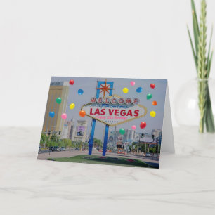 Las Vegas Happy 50th Birthday Card in Pink