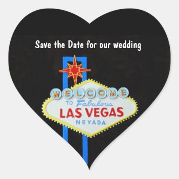 Las Vegas Heart Shaped Wedding Heart Sticker by Rebecca_Reeder at Zazzle