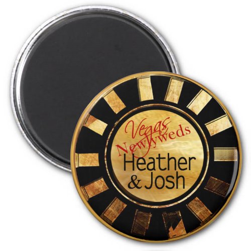 Las Vegas Heather  Josh Casino Chip Magnet Favor