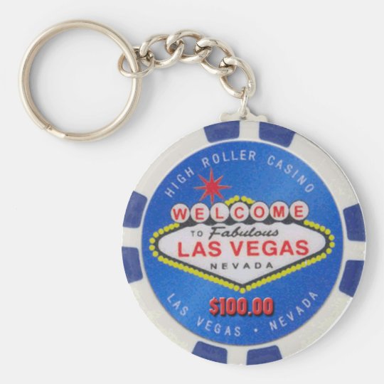 Las Vegas High Roller 100.00 Poker Chip Keychain