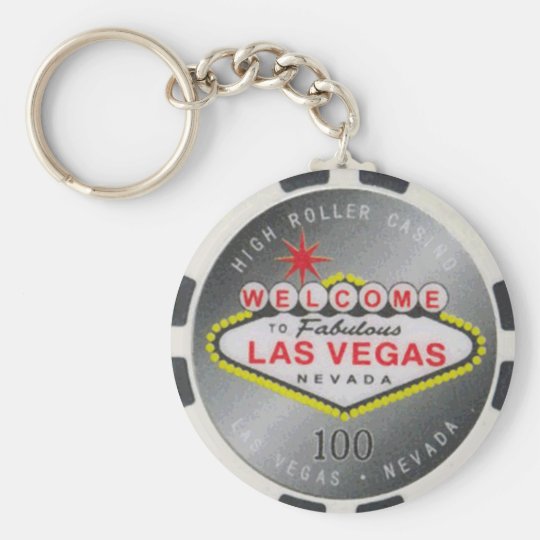 Las Vegas High Roller 100 Poker Chip Keychain