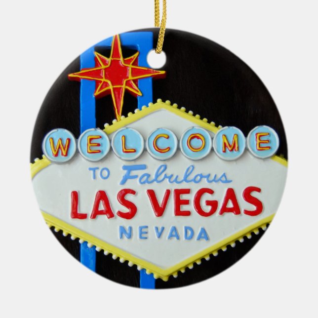 Las Vegas Holiday Season Ceramic Ornament (Front)