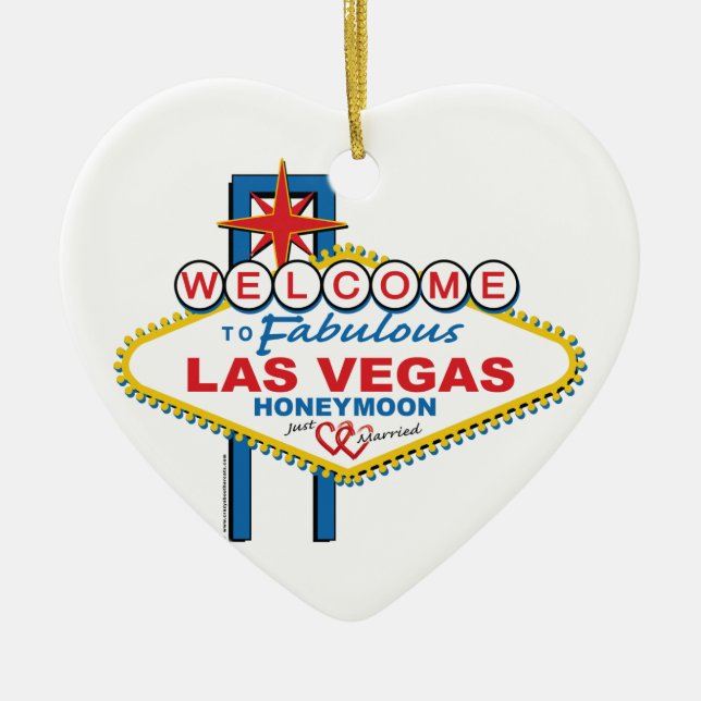Las Vegas Honeymoon Ceramic Ornament (Front)