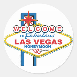 Las Vegas Honeymoon Classic Round Sticker