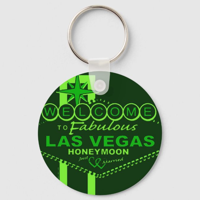 Las Vegas Honeymoon Pop Art Keychain (Front)