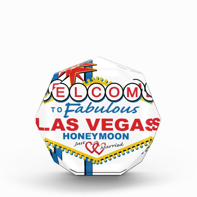 Las Vegas Honeymoon retro Acrylic Award (Front)