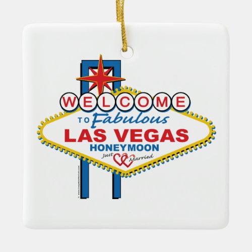 Las Vegas Honeymoon retro Ceramic Ornament