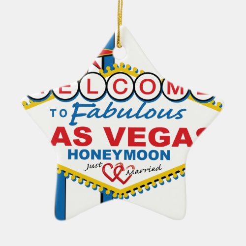 Las Vegas Honeymoon retro Ceramic Ornament