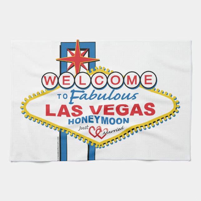Las Vegas Honeymoon retro Kitchen Towel (Horizontal)