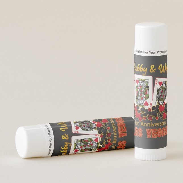 Las Vegas Hubby Wifey Wedding Anniversary   Lip Balm (Front)