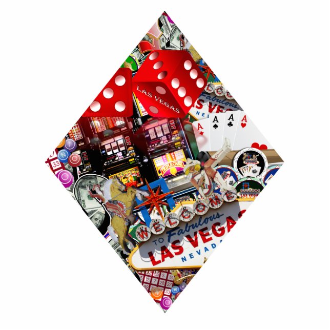 Las Vegas Icons Diamond Shape Ornament (Front)