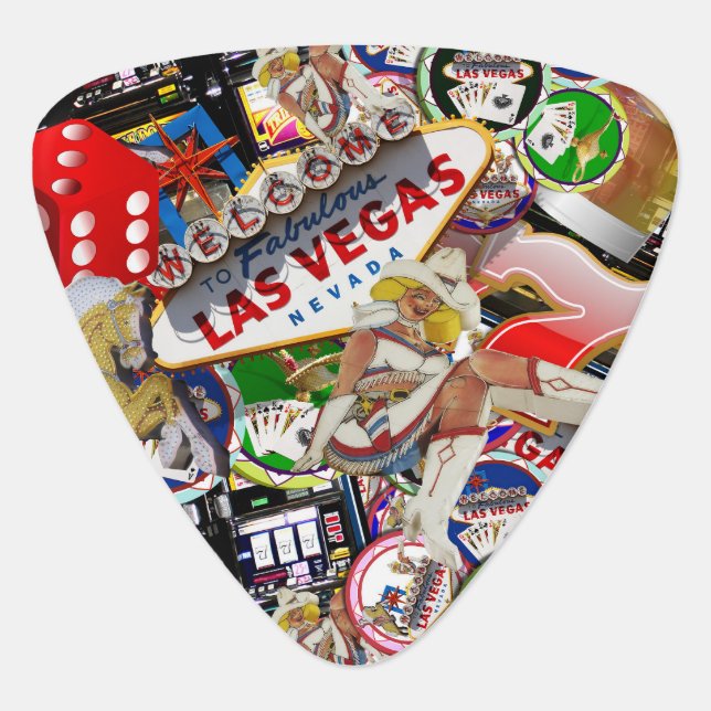 Las Vegas Icons ~ Gamblers Delight Guitar Pick (Front)