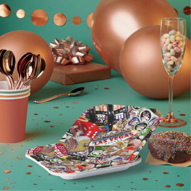 Las Vegas Icons - Gamblers Delight Paper Plates (Multi)