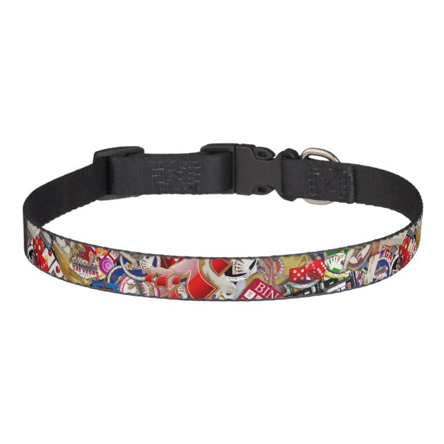 Las Vegas Icons ~ Gamblers Delight Pet Collar (Front)