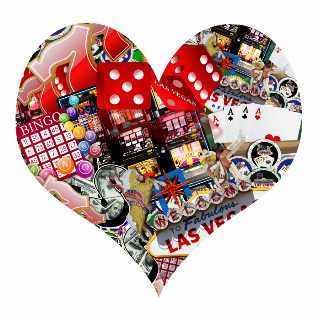 Las Vegas Icons Heart Shape Ornament (Front)