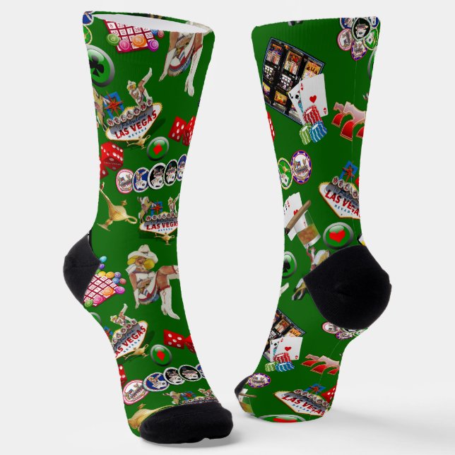 Las Vegas Icons Pattern Socks (Angled)