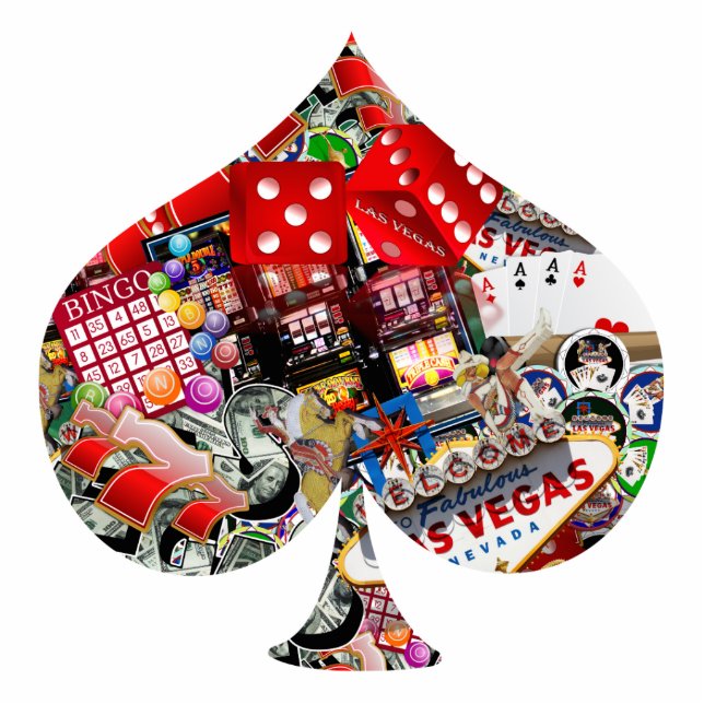 Las Vegas Icons Spade Shape Ornament (Front)