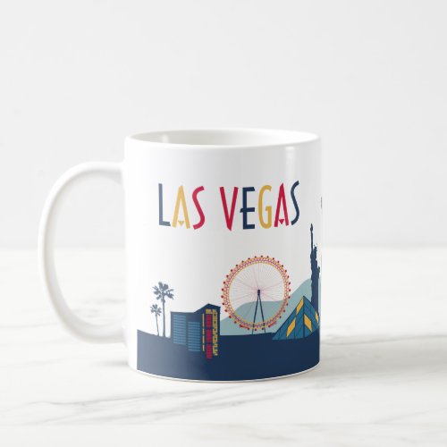 Las Vegas illustrated skyline Coffee Mug